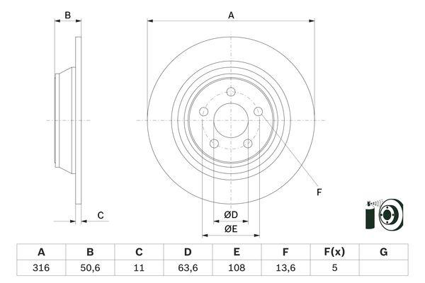 Disc frana 0 986 479 E82 BOSCH