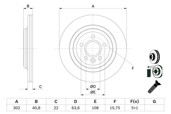 Disc frana 0 986 479 E85 BOSCH