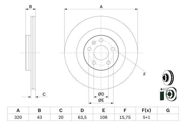 Disc frana 0 986 479 E87 BOSCH