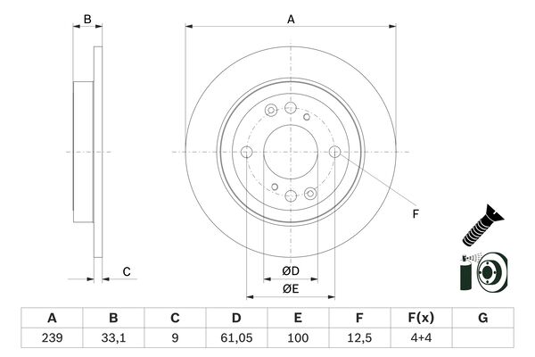 Disc frana 0 986 479 E95 BOSCH