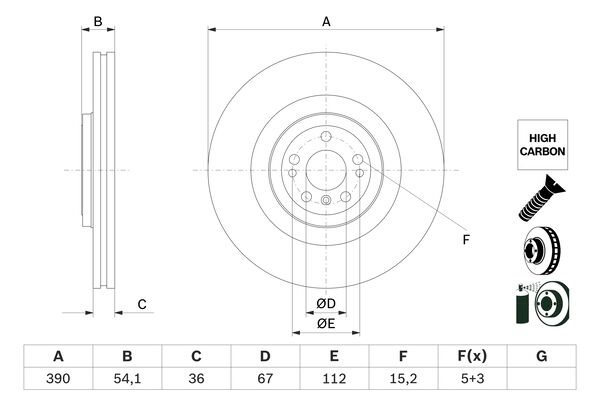 Disc frana 0 986 479 E96 BOSCH