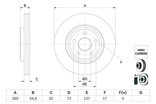 Disc frana 0 986 479 F01 BOSCH