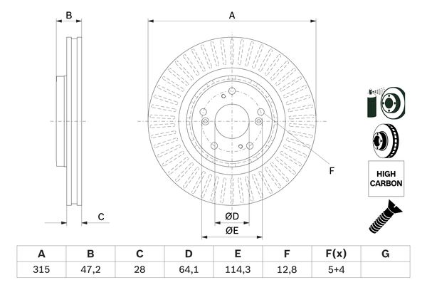 Disc frana 0 986 479 F12 BOSCH