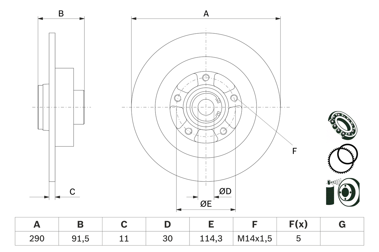 Disc frana 0 986 479 F24 BOSCH