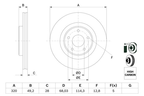 Disc frana 0 986 479 F33 BOSCH