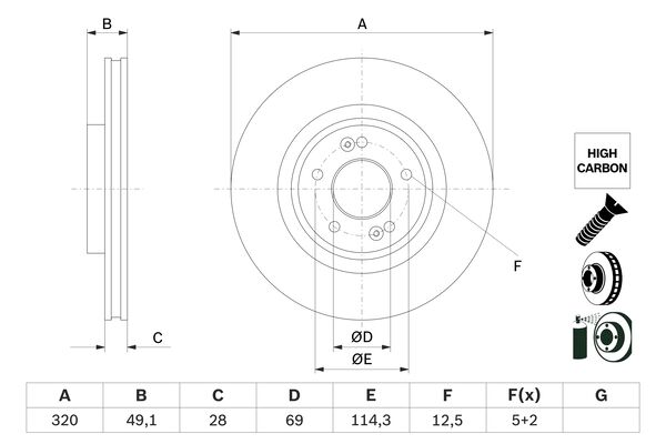 Disc frana 0 986 479 F35 BOSCH