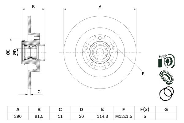 Disc frana 0 986 479 F42 BOSCH