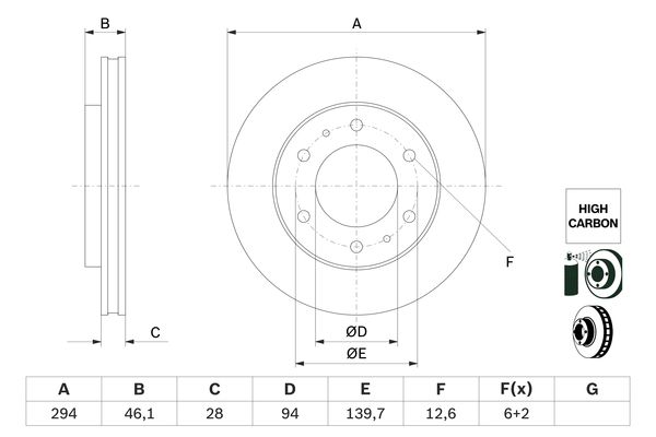 Disc frana 0 986 479 F45 BOSCH