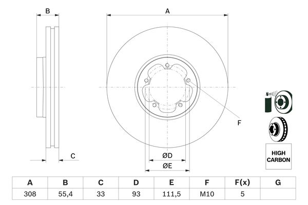 Disc frana 0 986 479 F46 BOSCH