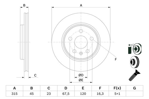 Disc frana 0 986 479 F53 BOSCH