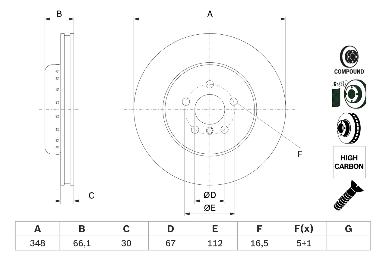 Disc frana 0 986 479 F57 BOSCH