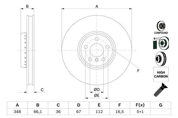 Disc frana 0 986 479 F58 BOSCH