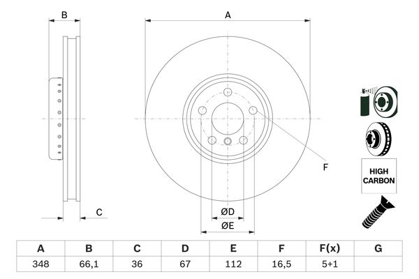 Disc frana 0 986 479 F59 BOSCH