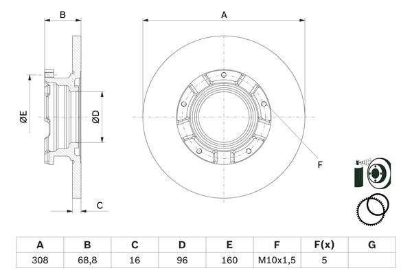 Disc frana 0 986 479 F62 BOSCH