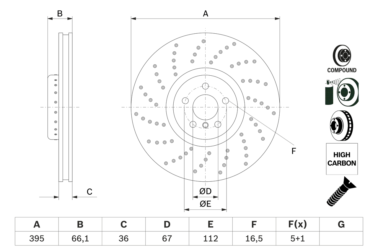 Disc frana 0 986 479 F64 BOSCH