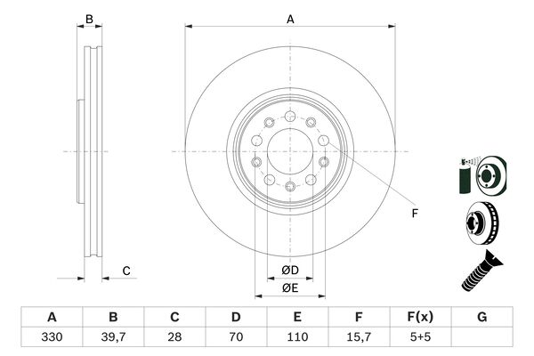 Disc frana 0 986 479 F66 BOSCH