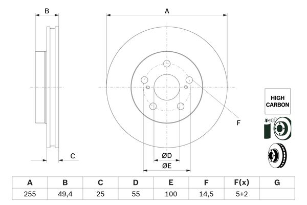 Disc frana 0 986 479 F72 BOSCH