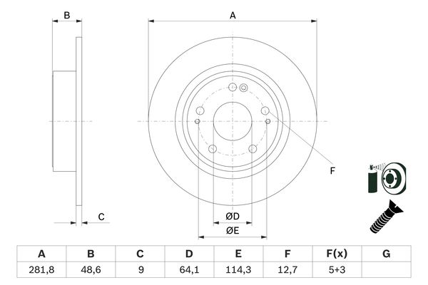 Disc frana 0 986 479 F76 BOSCH