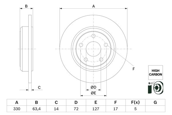 Disc frana 0 986 479 F89 BOSCH