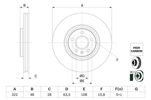 Disc frana 0 986 479 F90 BOSCH