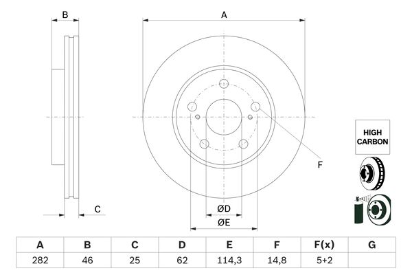 Disc frana 0 986 479 F92 BOSCH