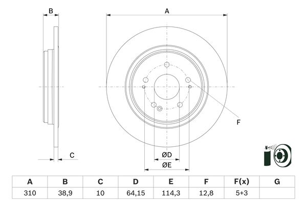 Disc frana 0 986 479 G18 BOSCH