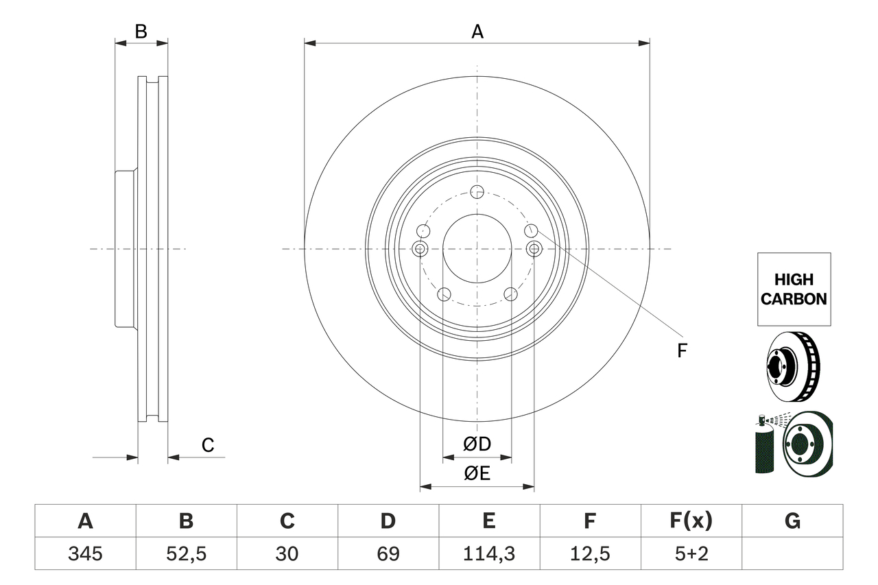 Disc frana 0 986 479 G26 BOSCH