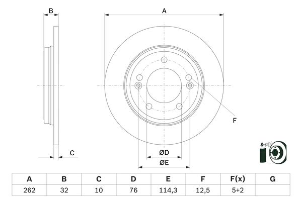 Disc frana 0 986 479 G29 BOSCH