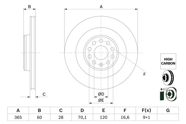 Disc frana 0 986 479 G56 BOSCH