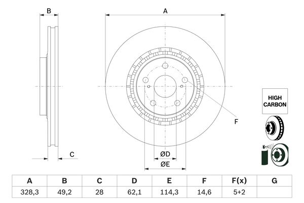 Disc frana 0 986 479 G63 BOSCH