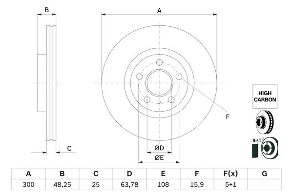 Disc frana 0 986 479 G68 BOSCH