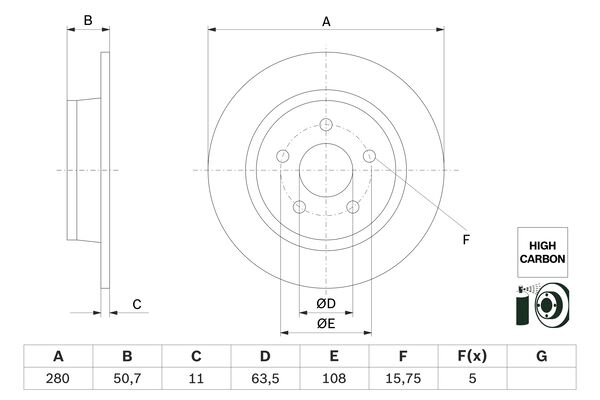 Disc frana 0 986 479 G71 BOSCH