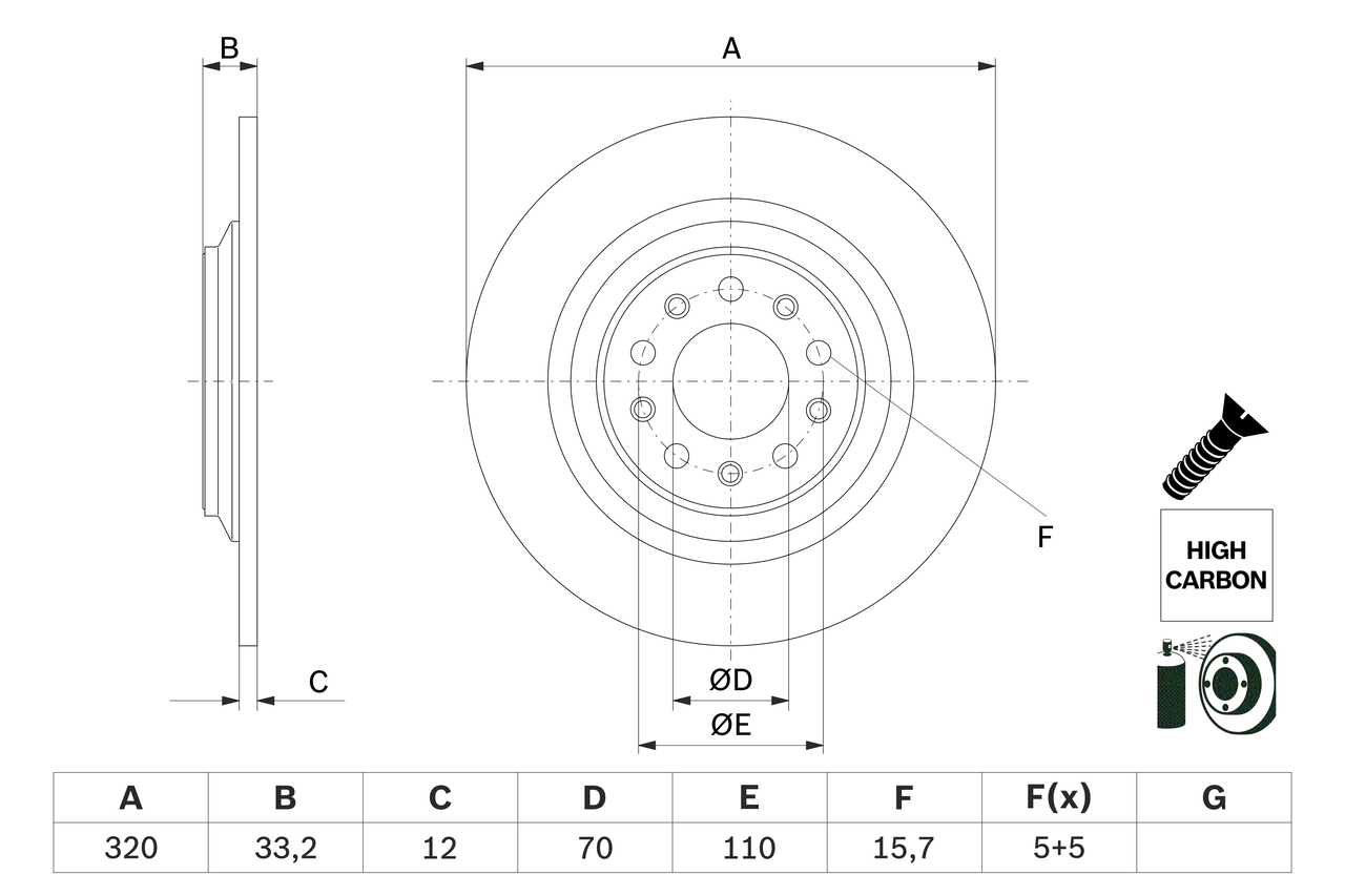 Disc frana 0 986 479 G74 BOSCH