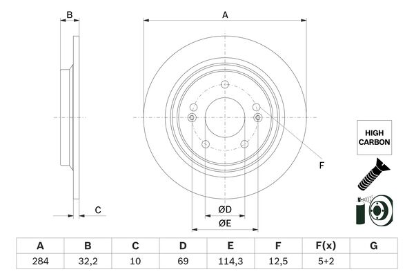 Disc frana 0 986 479 G77 BOSCH