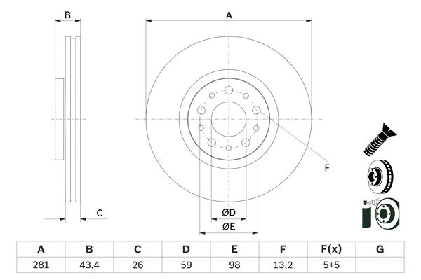 Disc frana 0 986 479 G82 BOSCH