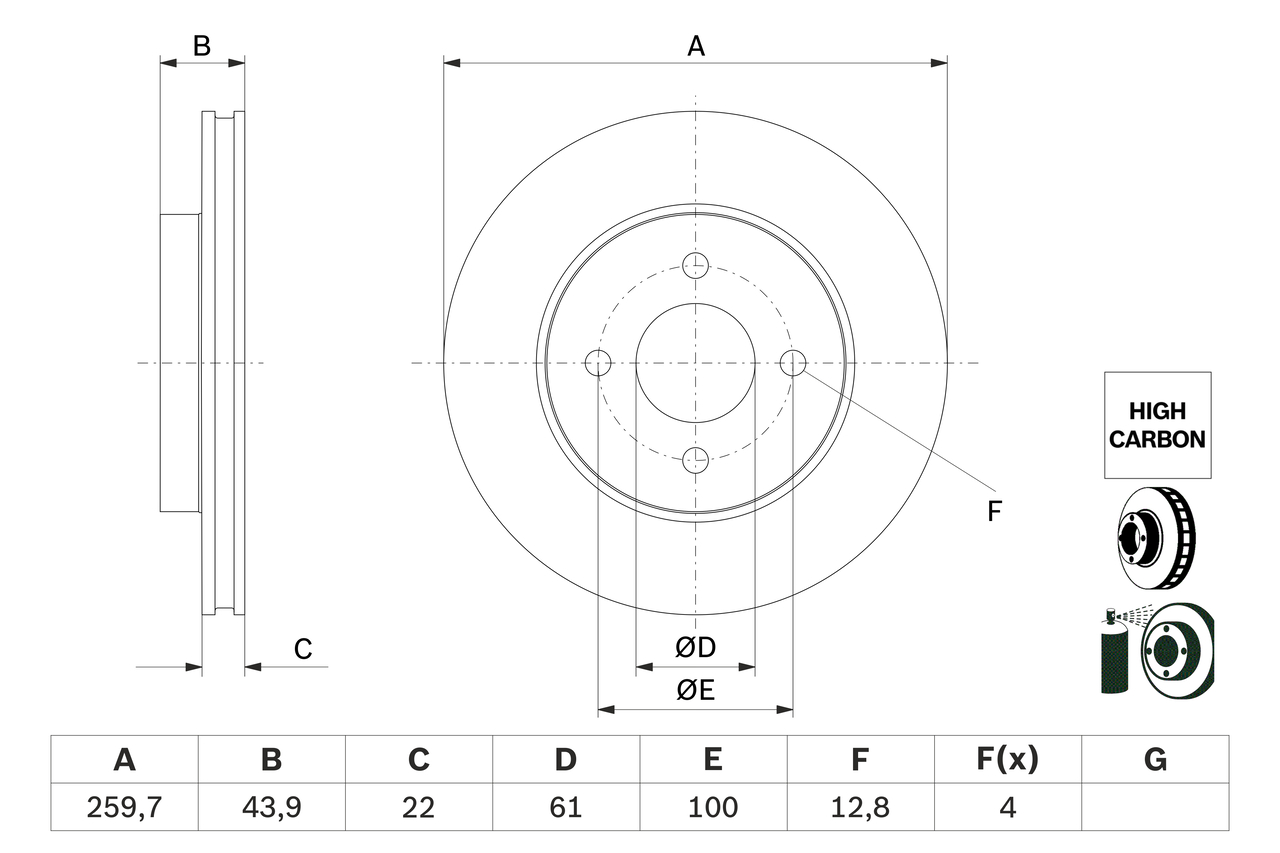 Disc frana 0 986 479 G95 BOSCH