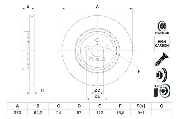 Disc frana 0 986 479 G99 BOSCH