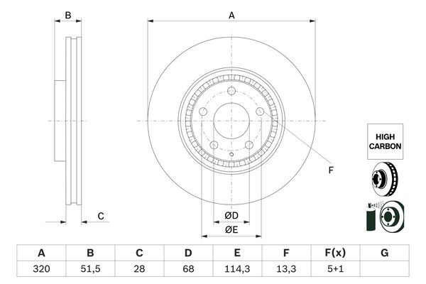 Disc frana 0 986 479 H02 BOSCH