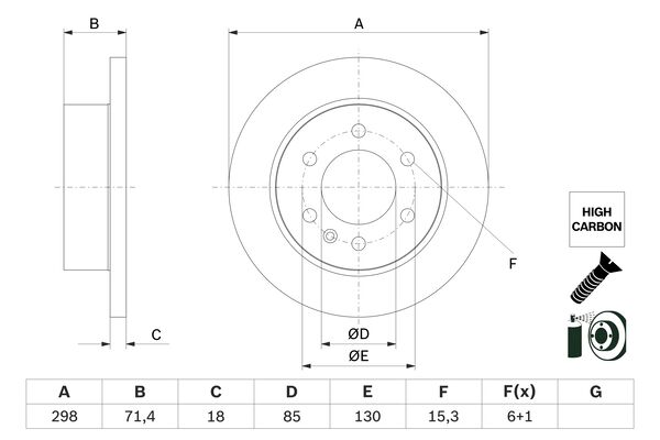 Disc frana 0 986 479 H06 BOSCH