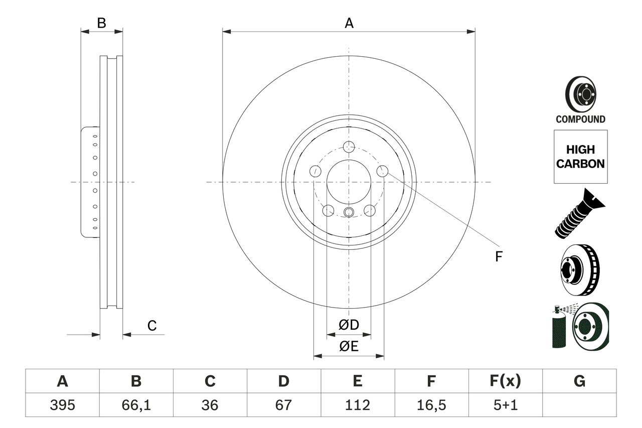 Disc frana 0 986 479 H13 BOSCH