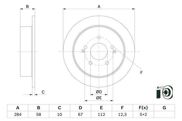 Disc frana 0 986 479 H16 BOSCH