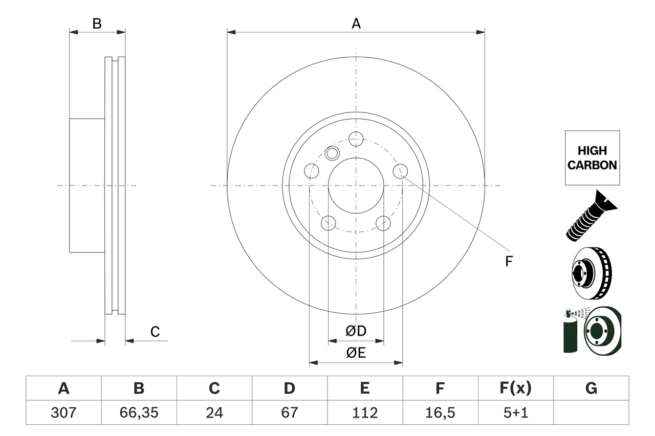 Disc frana 0 986 479 H33 BOSCH