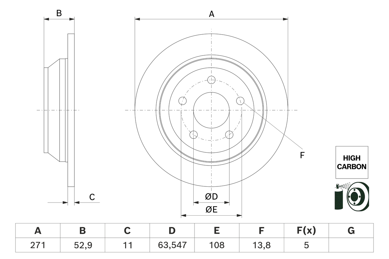 Disc frana 0 986 479 H55 BOSCH