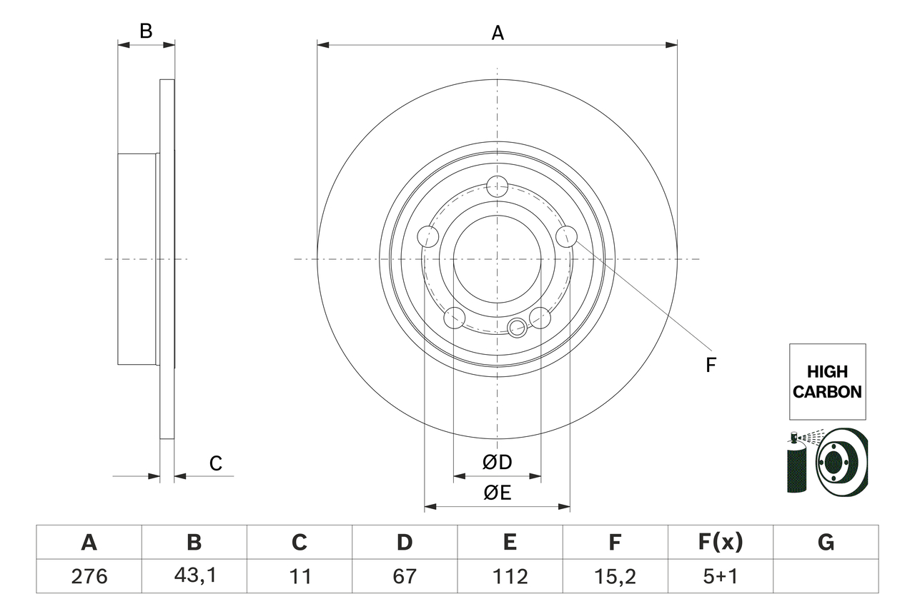 Disc frana 0 986 479 H60 BOSCH