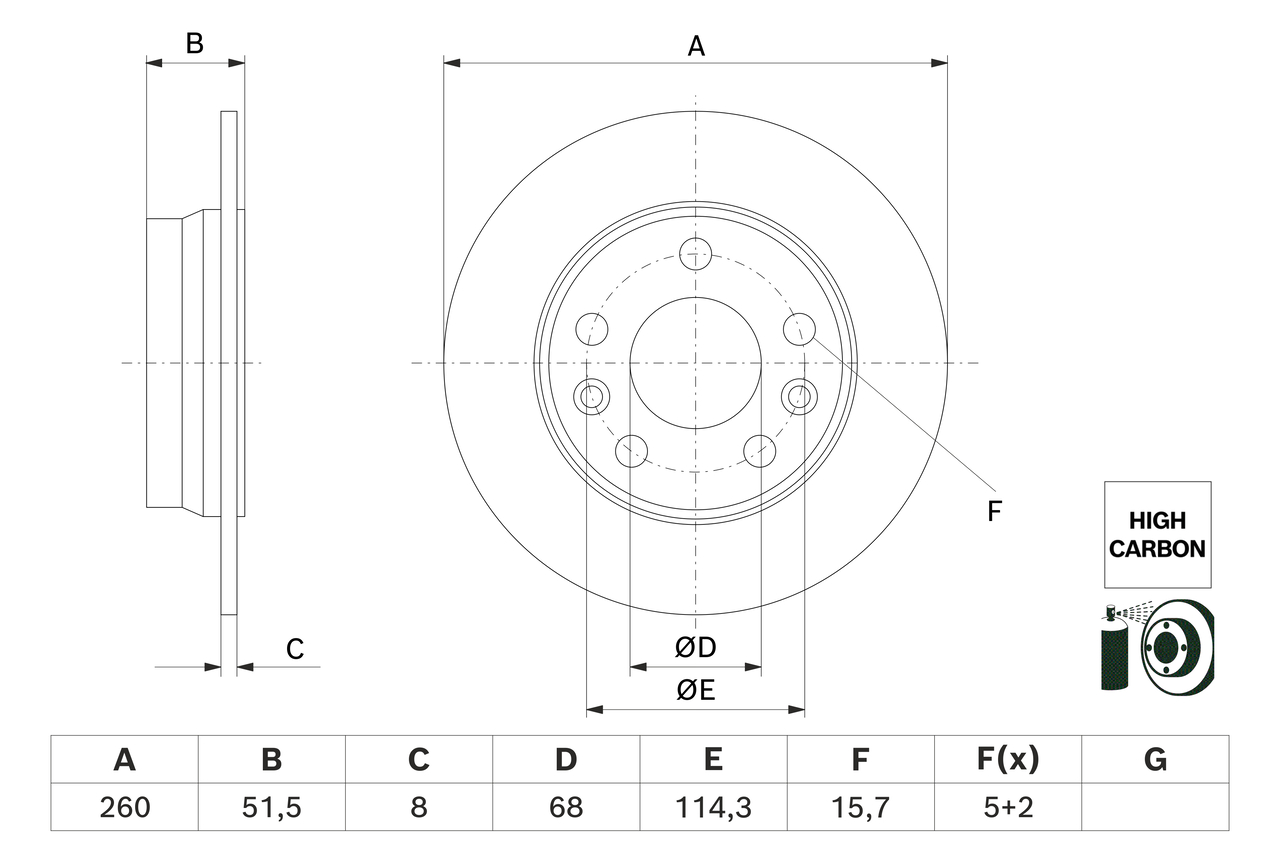 Disc frana 0 986 479 H61 BOSCH