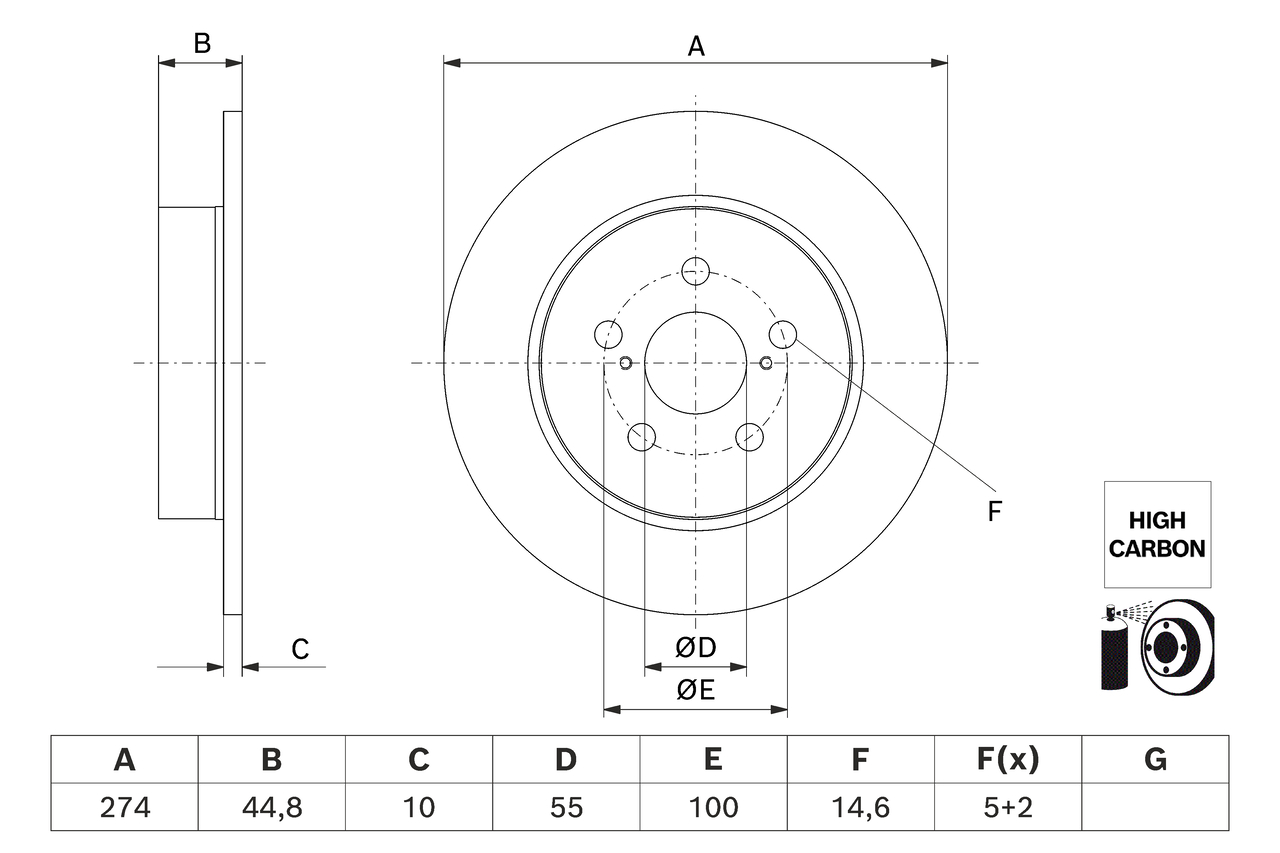 Disc frana 0 986 479 H63 BOSCH