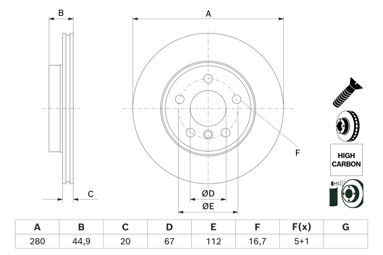 Disc frana 0 986 479 H70 BOSCH