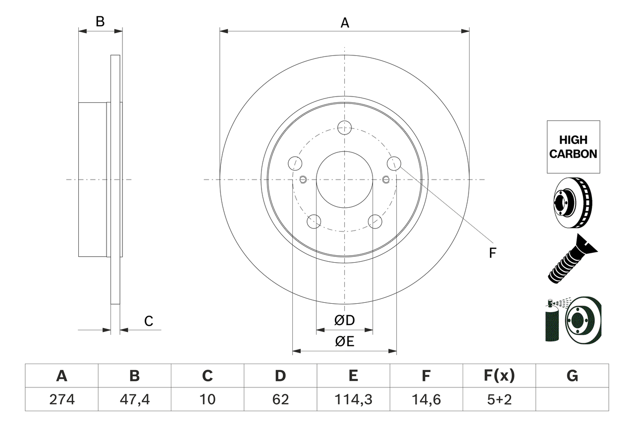 Disc frana 0 986 479 H73 BOSCH