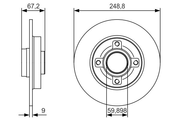 Disc frana 0 986 479 S42 BOSCH