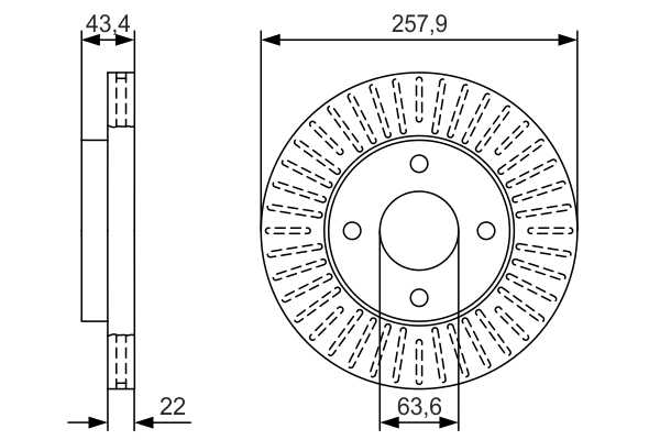 Disc frana 0 986 479 T66 BOSCH